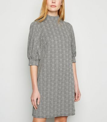 grey checked dress new look